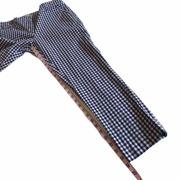 Loft Checkered Modern Skinny Ankle Pant Black White Check Sz 10 - Picture 7 of 11
